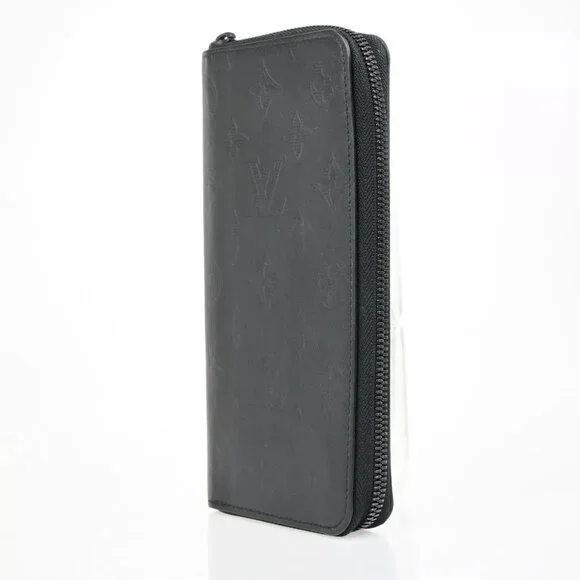 LOUIS VUITTON Vertical Long Zippy Wallet Monogram Shadow Black M62902 62FB267